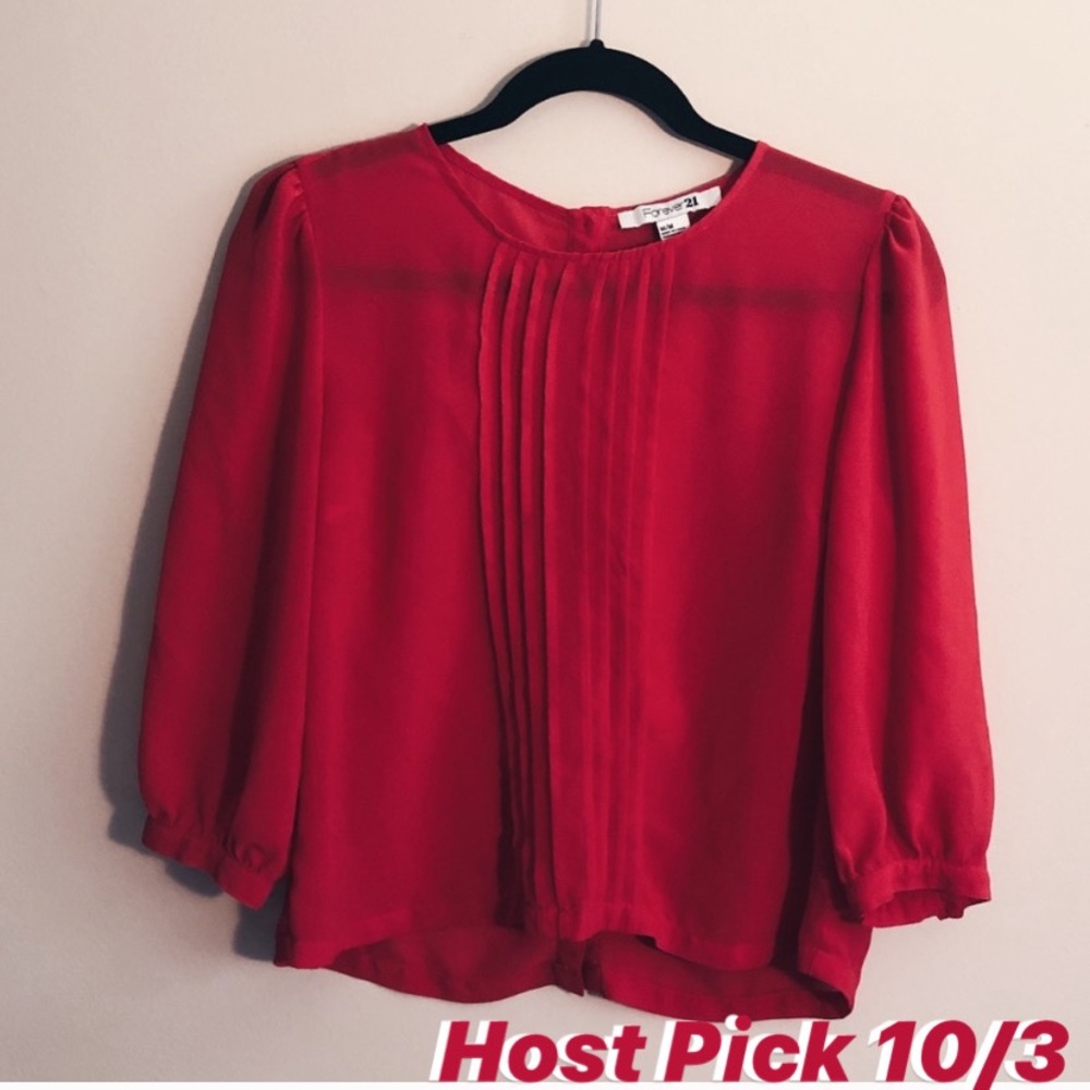 🎉 HP 🎉 F21 | Red Chiffon Blouse